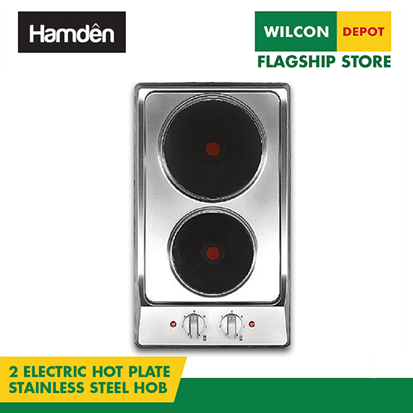 HAMDEN PFS302XE 2 Electric Hot Plate Stainless Steel Kitchen Hob by