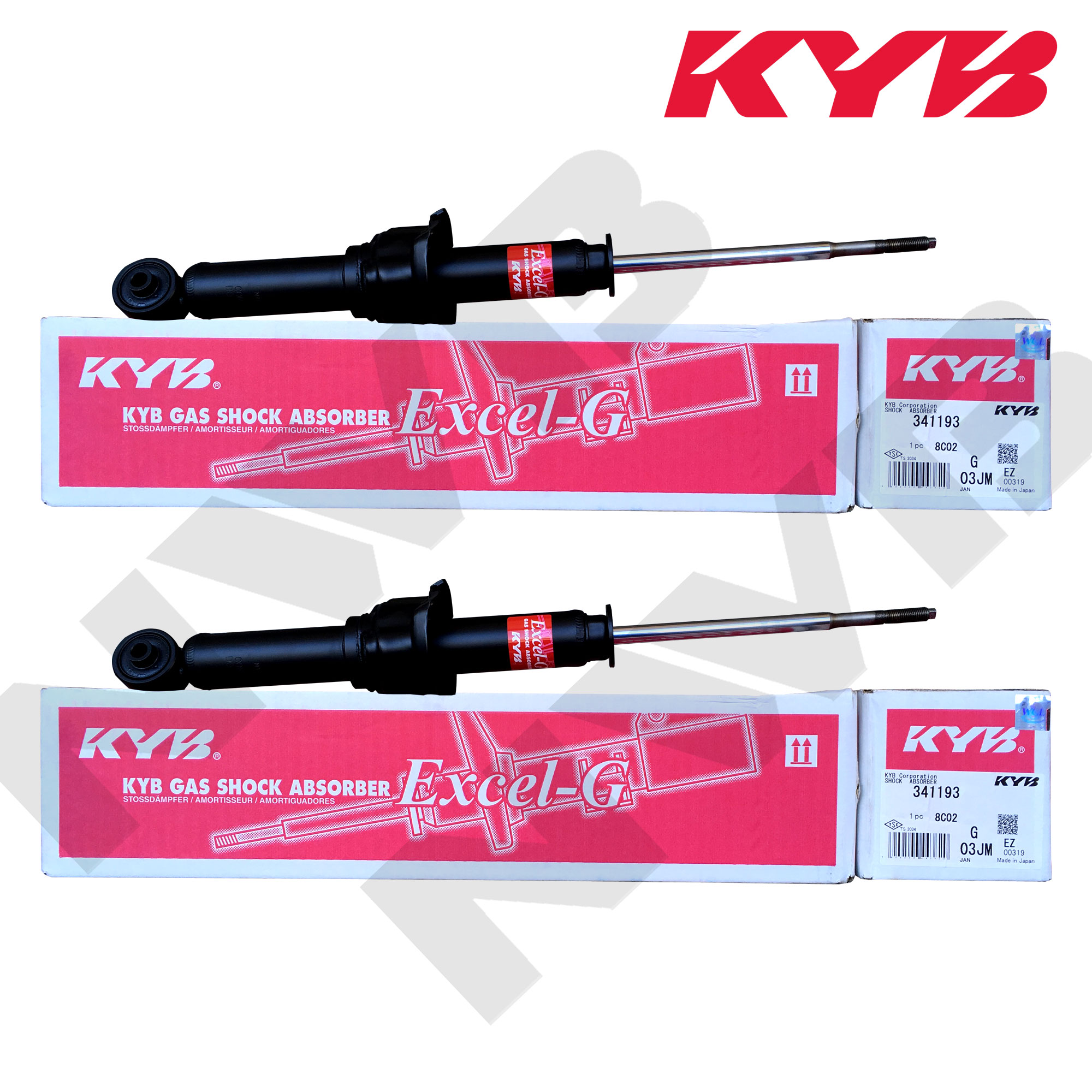 SURE LINE α KYB 341193 for Honda Civic ESI LX 1993-1996 Set of 2 Rear Gas