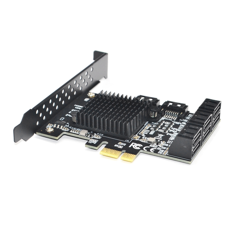 88SE9215ชิป8พอร์ต SATA 3.0สำหรับ PCIe การ์ด PCI Express อะแดปเตอร์ SATA SATA 3 Converter พร้อมฮีทซิงค์สำหรับ HDD