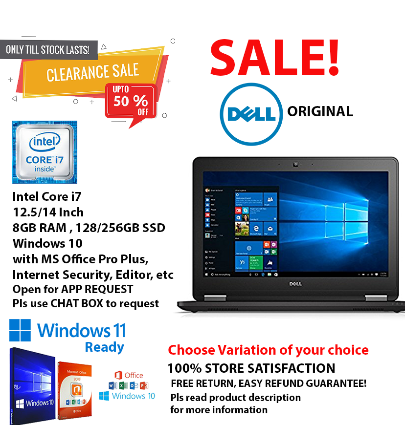 Sale] Dell Ultrabook Intel Core i7 Vpro 8GB/16GB RAM (14 inch,  ~256G/512GB SSD), Windows 10/11 OS, MS Office Pro + , Photo Shop, ETC  Limited Stock read details... | Lazada PH