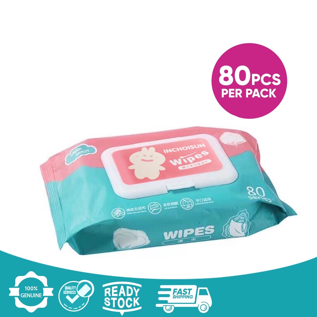 New BABY WIPES 80pcs Per Pack (NonAlcoholwetwipes) one box Lazada PH
