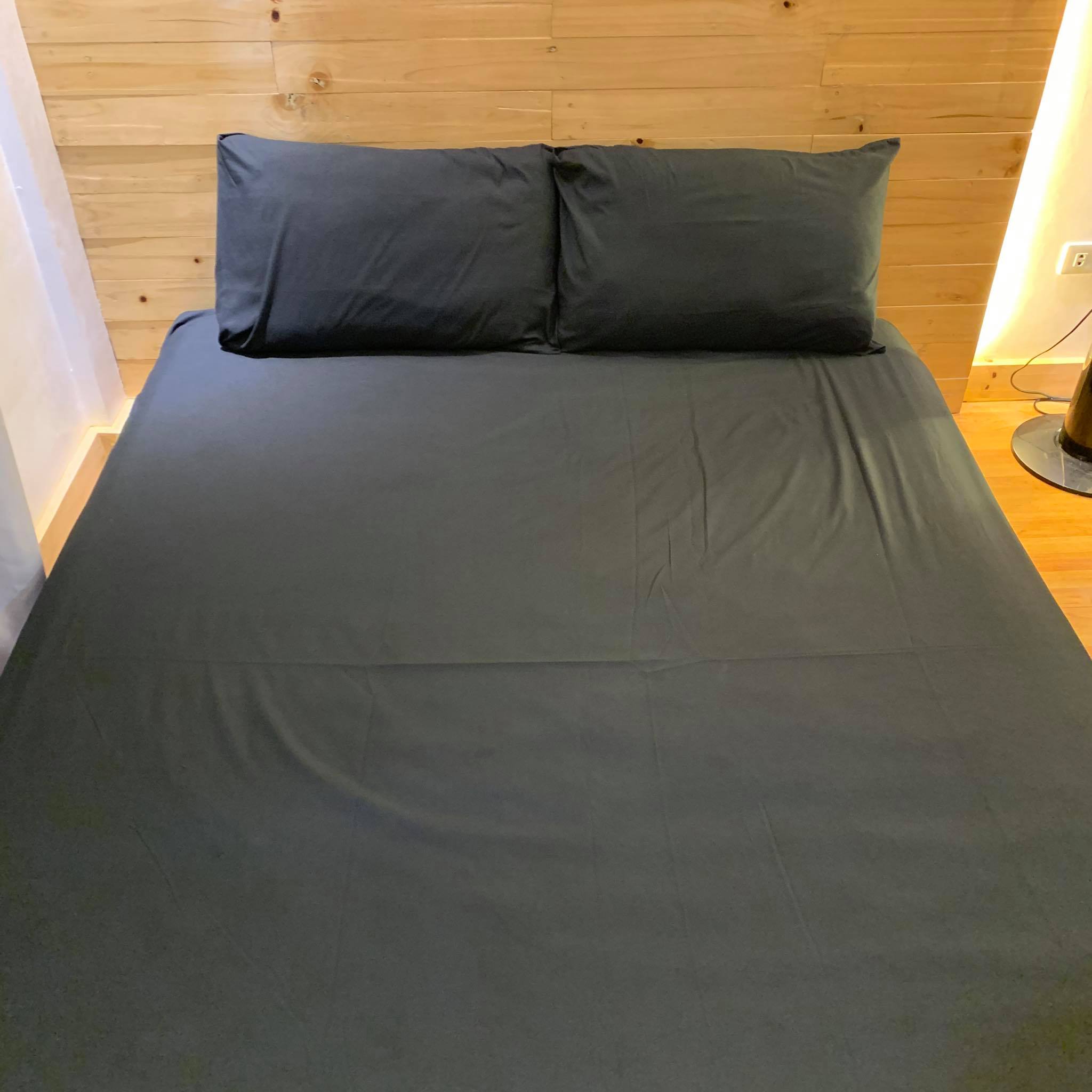 Plain Black Bed Sheet Canadian Cotton (with 2 Pillow Case) Lazada PH