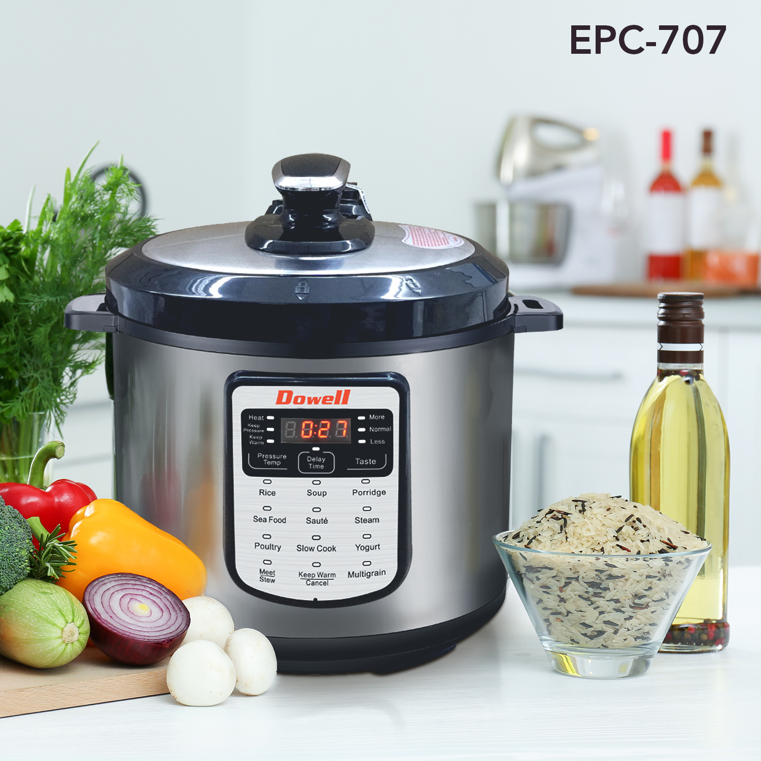 Dowell EPC707 6in1 Multi cooker with 12 Cooking Programs Electric Pressure Cooker Slow Cooker