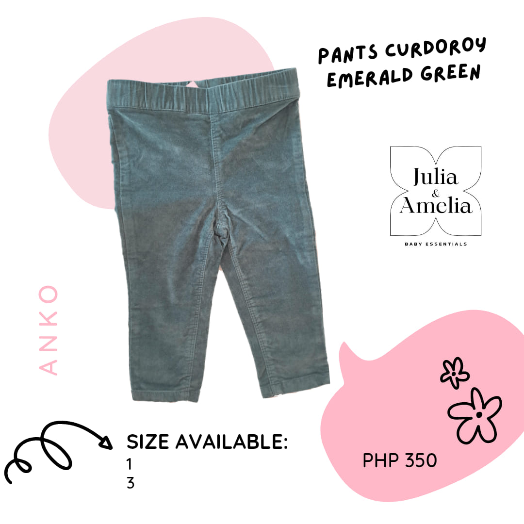 Anko Pants Corduroy Dark Green Lazada PH