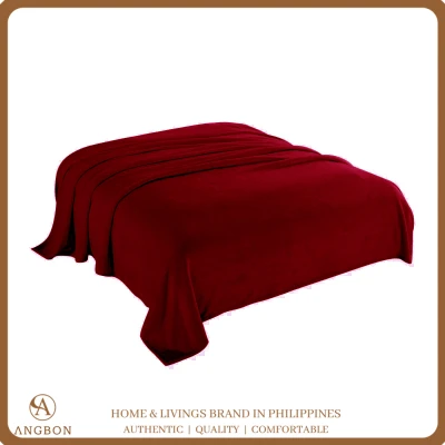 Angbon Travel Fleece 150*200cm Blanket Plain Solid Color Bedspread Soft