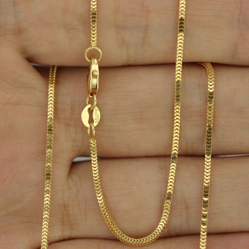 Hollow Box Chain Necklace 10K Yellow Gold Appx. 20