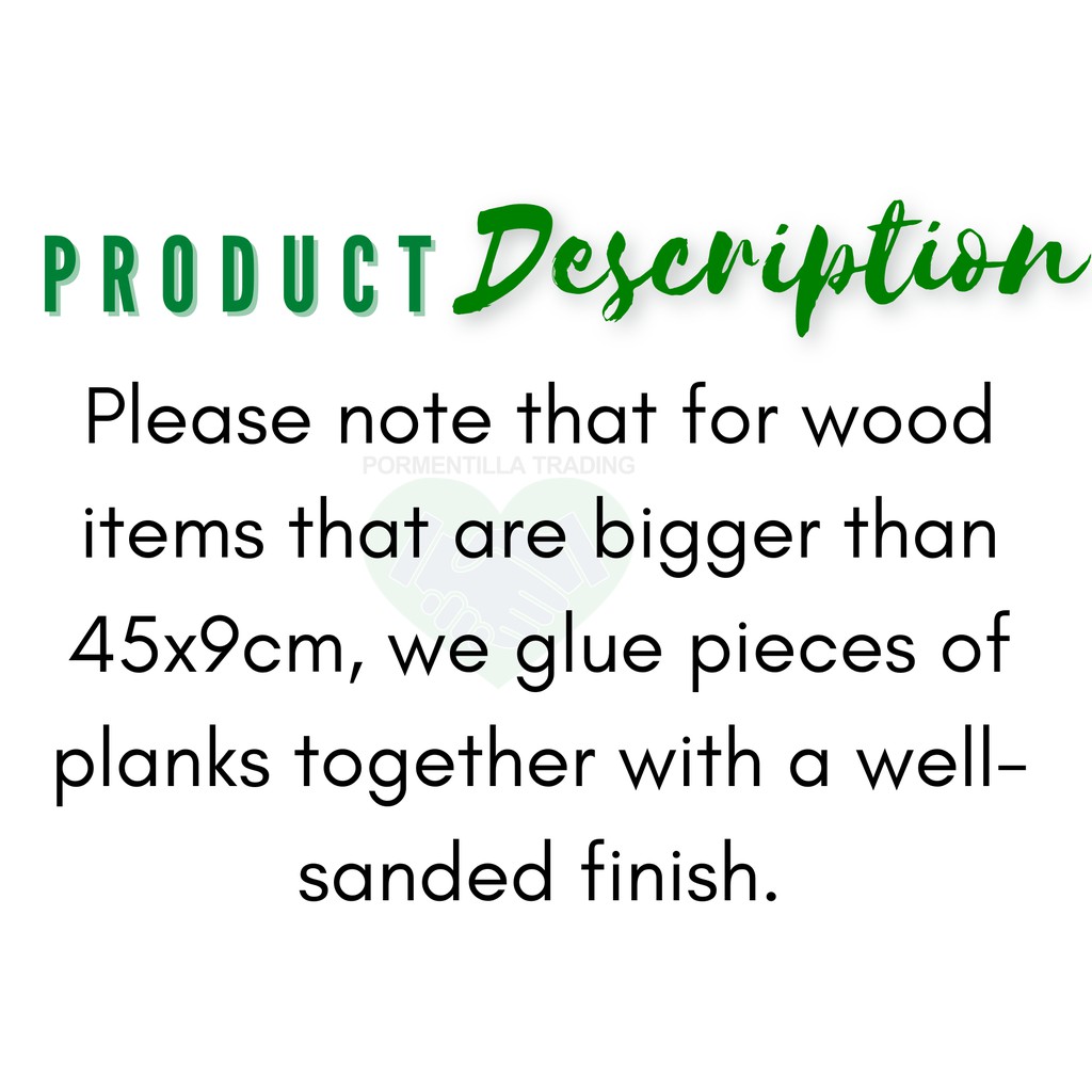 Smooth Palo China Wood Plank 50cm x 30cm x 1.5cm Sold per piece Kahoy