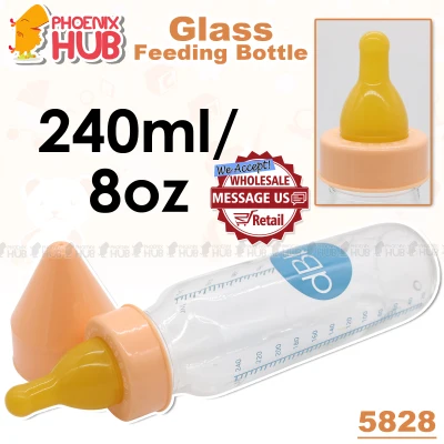 Phoenix Hub 5828 8oz dBb Baby Glass Feeding Bottle Regul'Air BPA Free 240ml