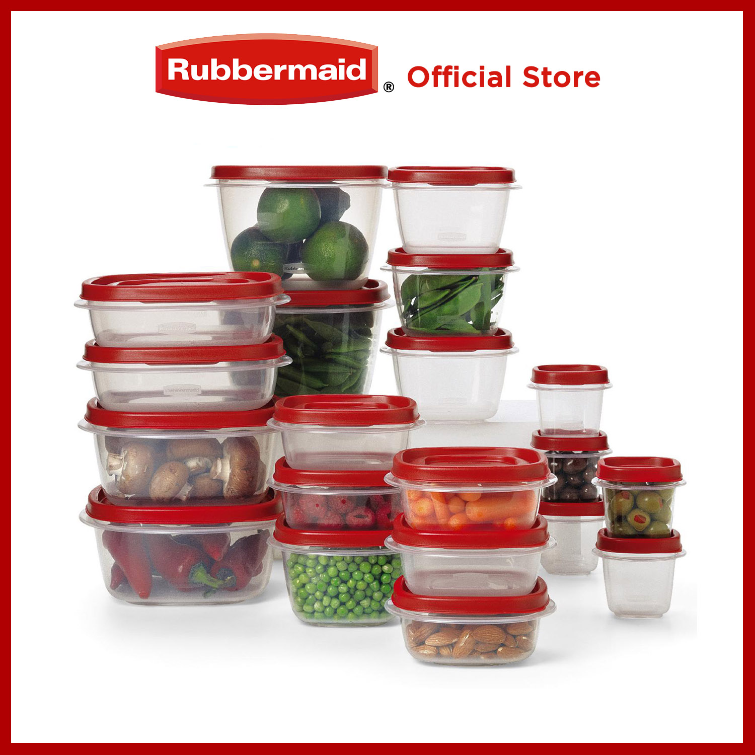 Rubbermaid 34pc Plastic Food Storage Container Set