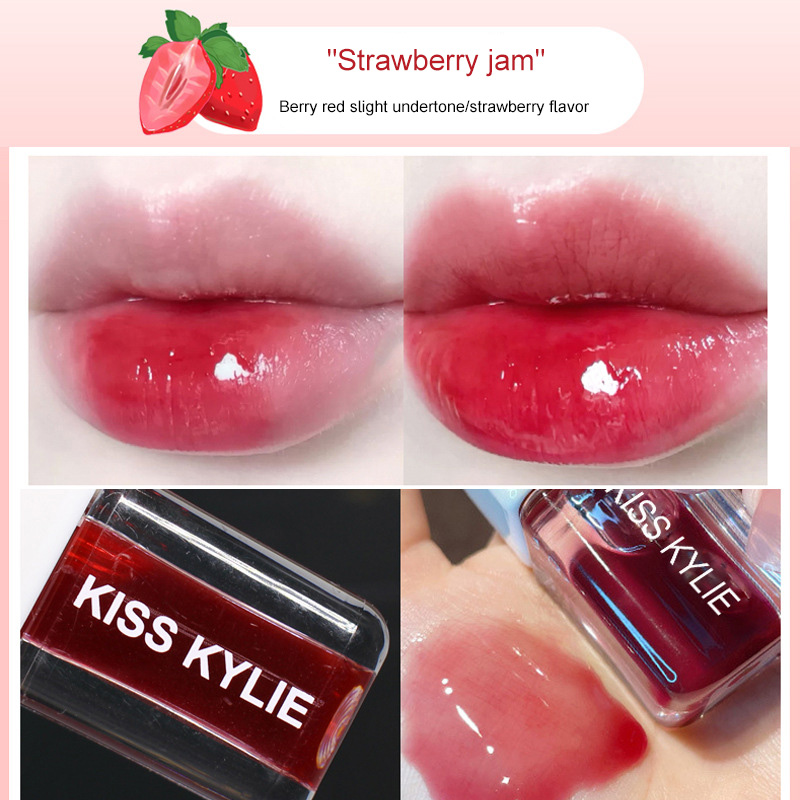 Jelly Lip Gloss Fruit Lip Oil Glittering Pearl Lasting Moisturizing Lip