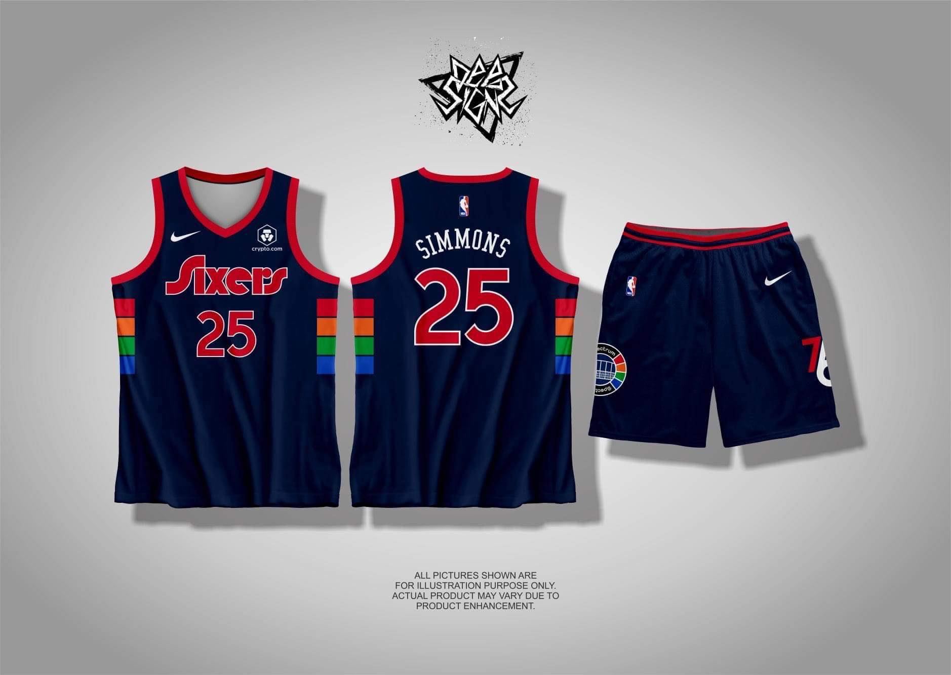 blue sixers jersey design