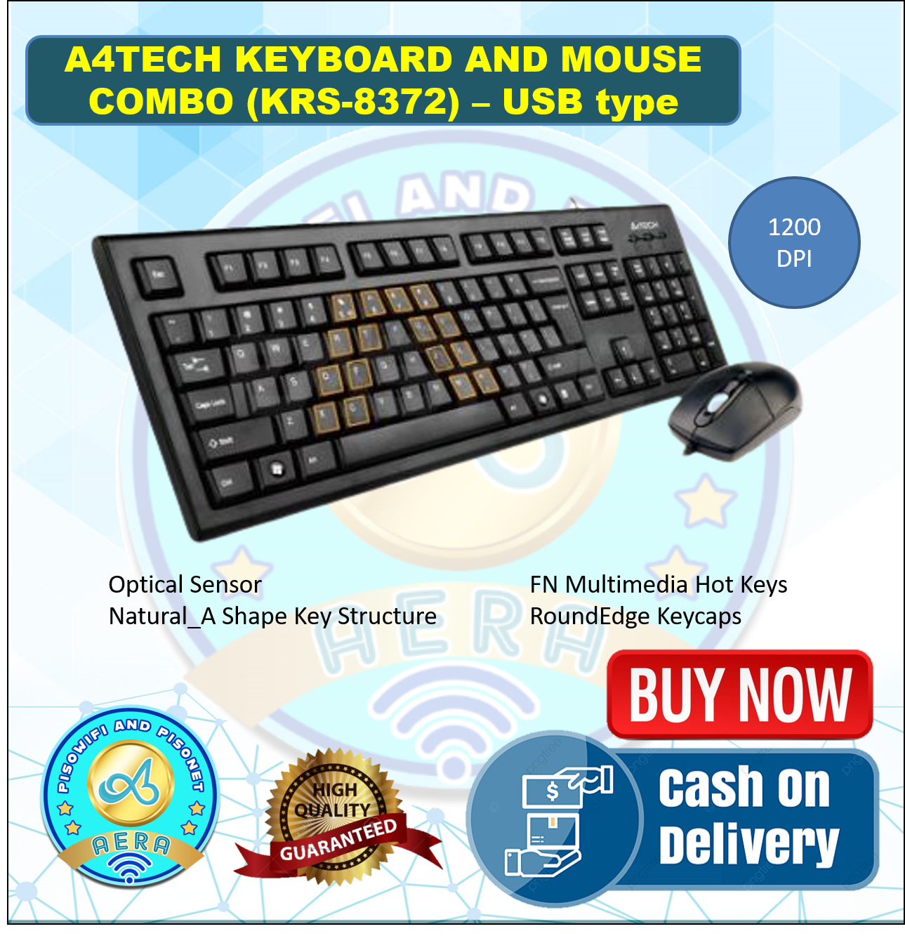 A4TECH KEYBOARD AND MOUSE COMBO (KRS8372) USB type Lazada PH