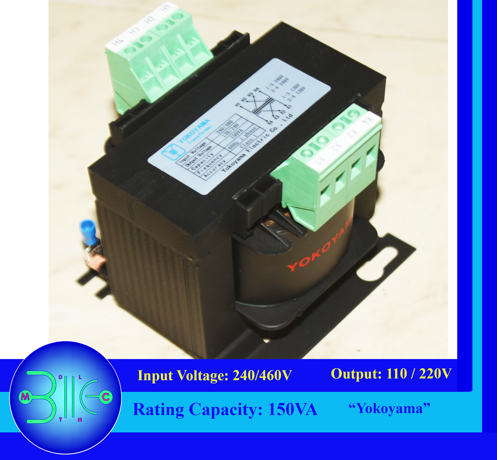 Stepdown Transformer "YOKOYAMA" Rating Capacity 150VA, Primary Voltage