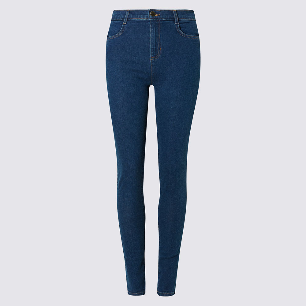 Marks & Spencer Women's Mid Rise Skinny Leg Jeans (Medium Indigo) Lazada PH