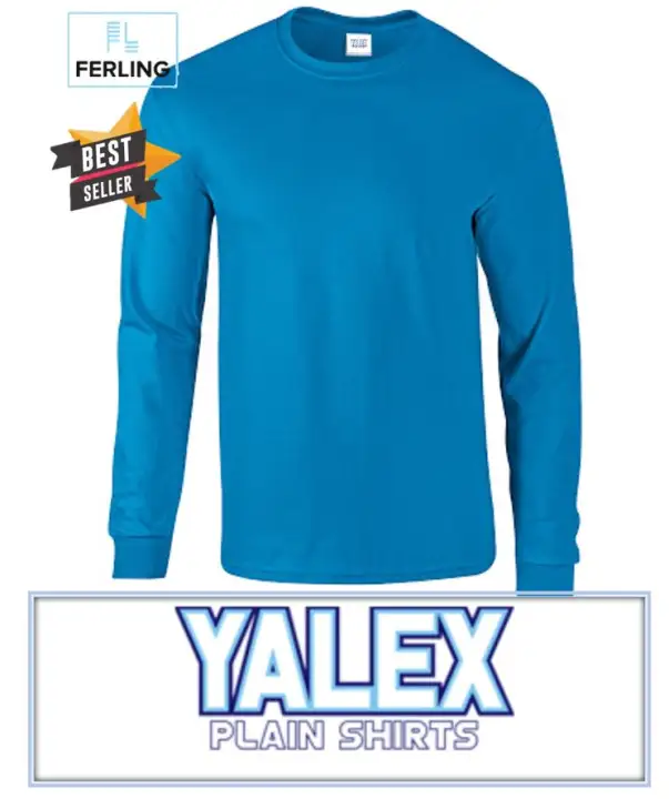 plain blue long sleeve shirt