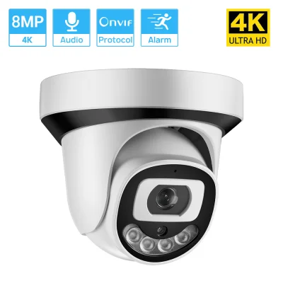 Hamrol New 4K Ultra HD 8MP IP Camera POE H.265 Onvif Audio CCTV 4 Array LEDs Color Night Vision Home Security Camera