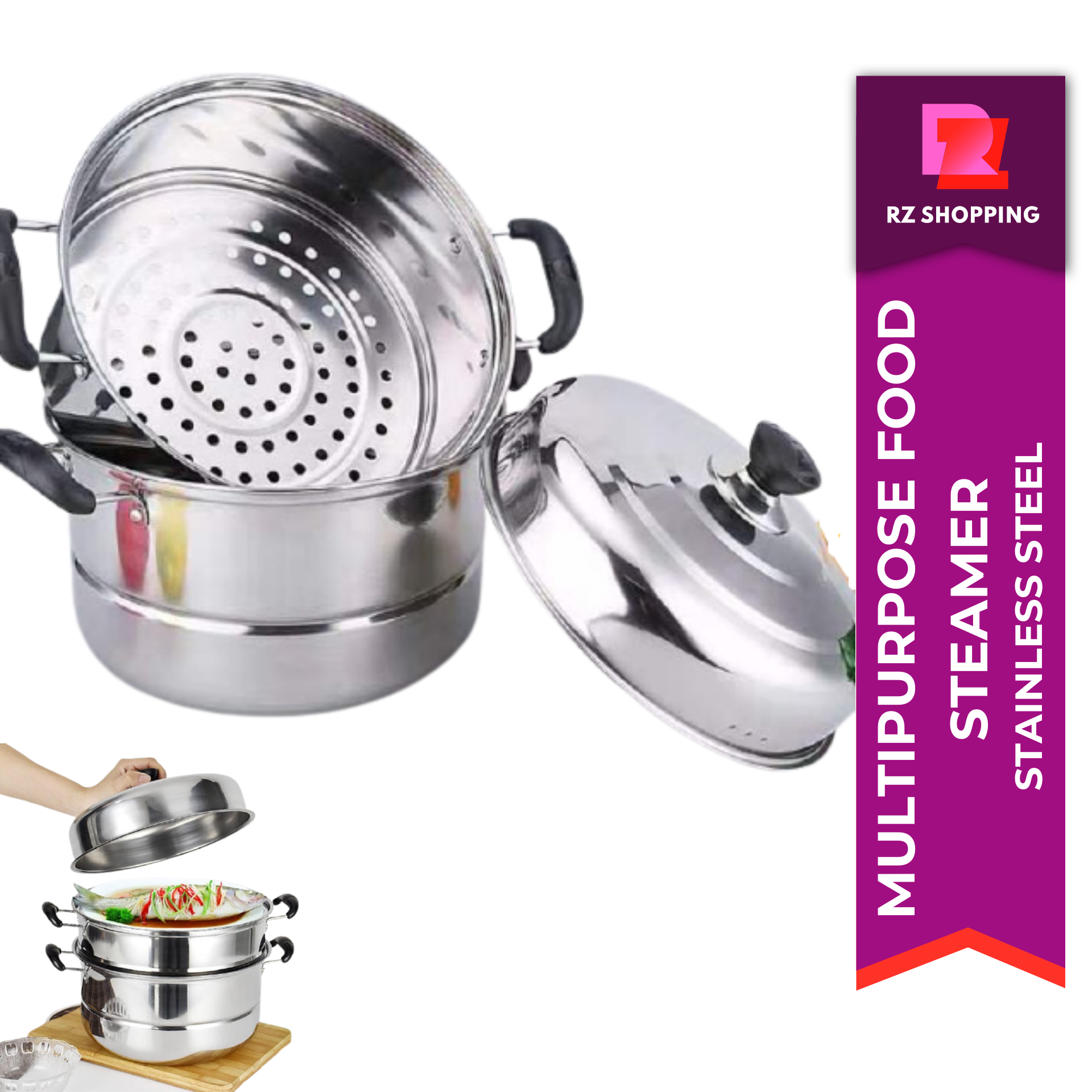 Food Layer,Multi Purpose Food Steamer,Food,Steamer,Pots,Home,Stainless