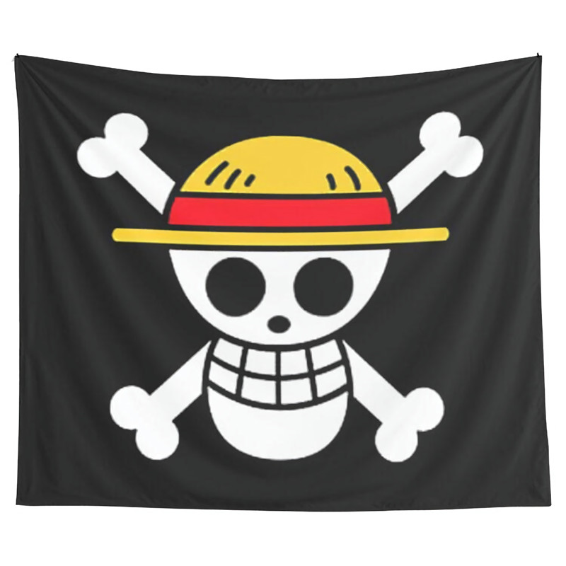【cw】 Straw Hat Pirates Flag Jolly Roger Luffy's Pirate Flag Banner