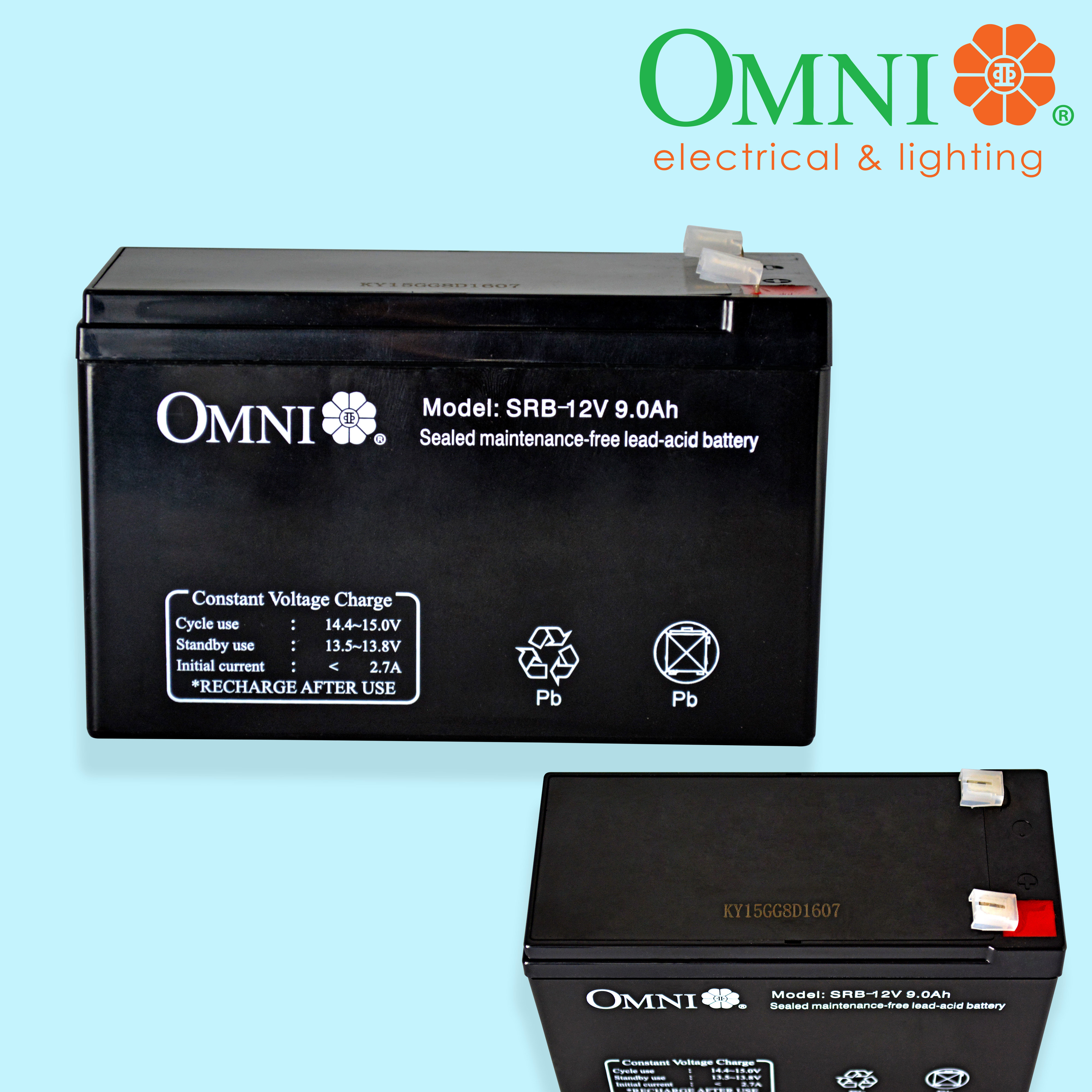 OMNI Rechargeable Sealed Lead Acid Battery, 4v4ah , 6v4ah, 12v9ah