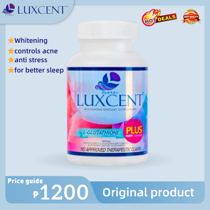 Luxcent Glutathione 1800mg Whitening Capsules Skin Brightening Anti-Aging & Antioxidant 60 Capsules 60 Capsules For Adults Cream Color Capsules - Lazada