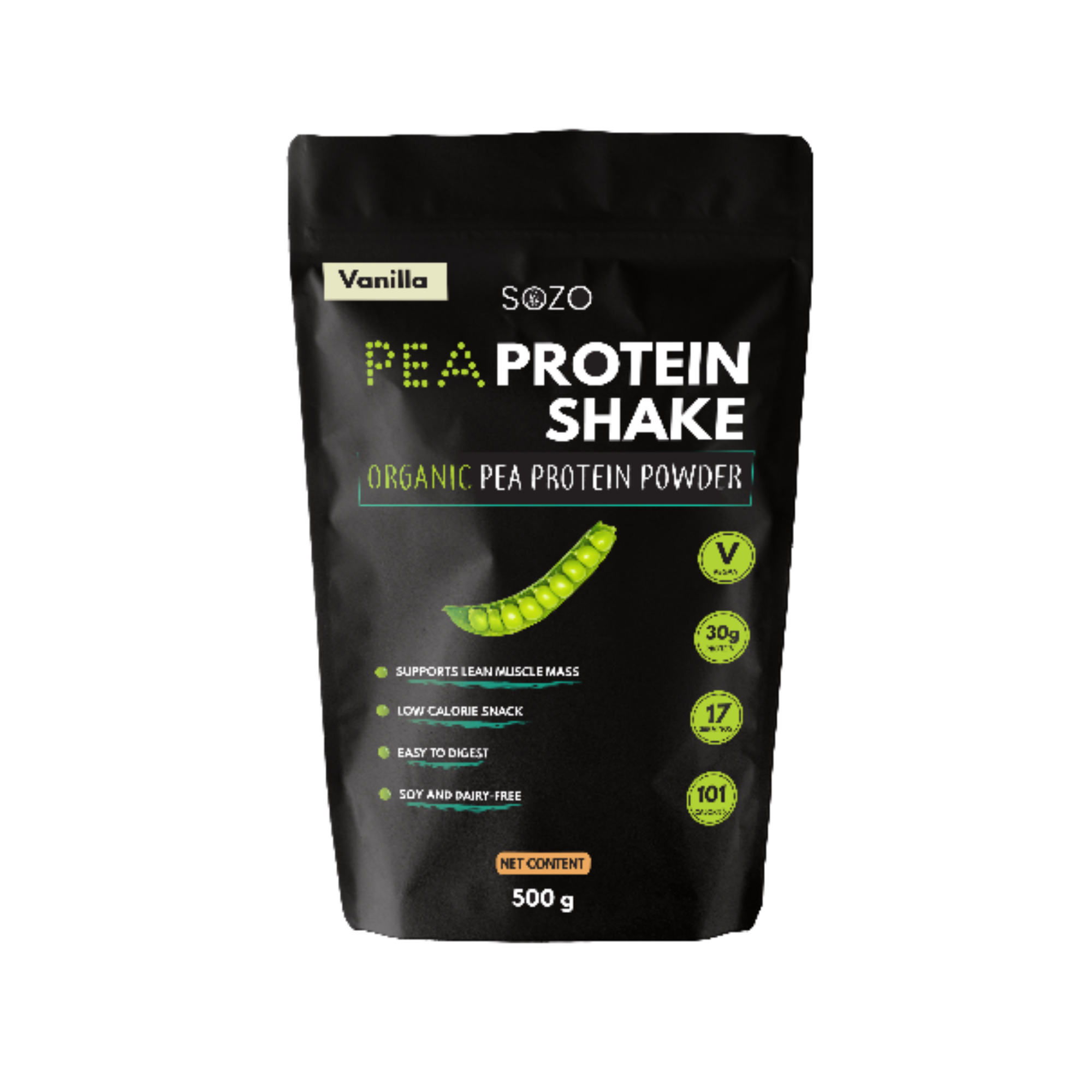 SOZO PEA PROTEIN SHAKE ALL NATURAL, PLANTBASED, LOWCALORIE, ORGANIC