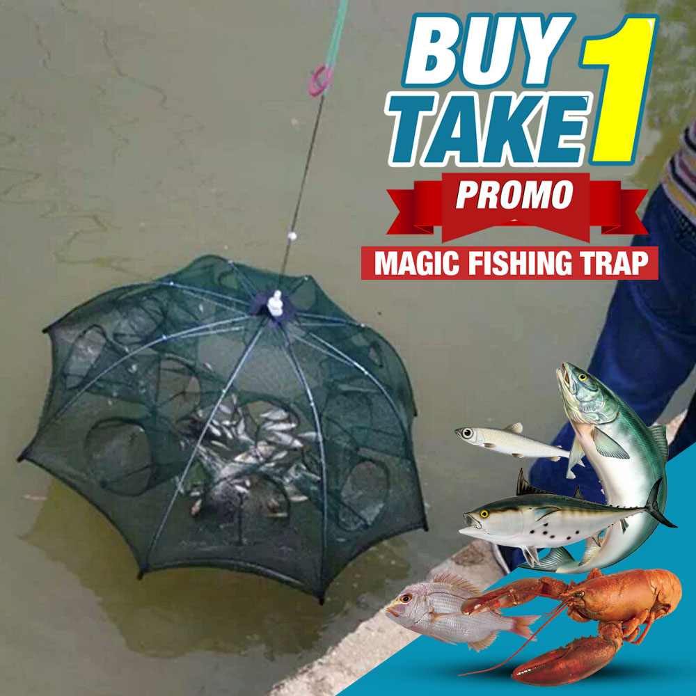 Buy 1 Take 1 Magic Fish Trap - Portable Fishing Net, Crab Fish Trap,  Foldable Fishing Bait Trap Cast Net Cage with Nylon Rope for Catching Small  Bait Fish Eels Catch Fish