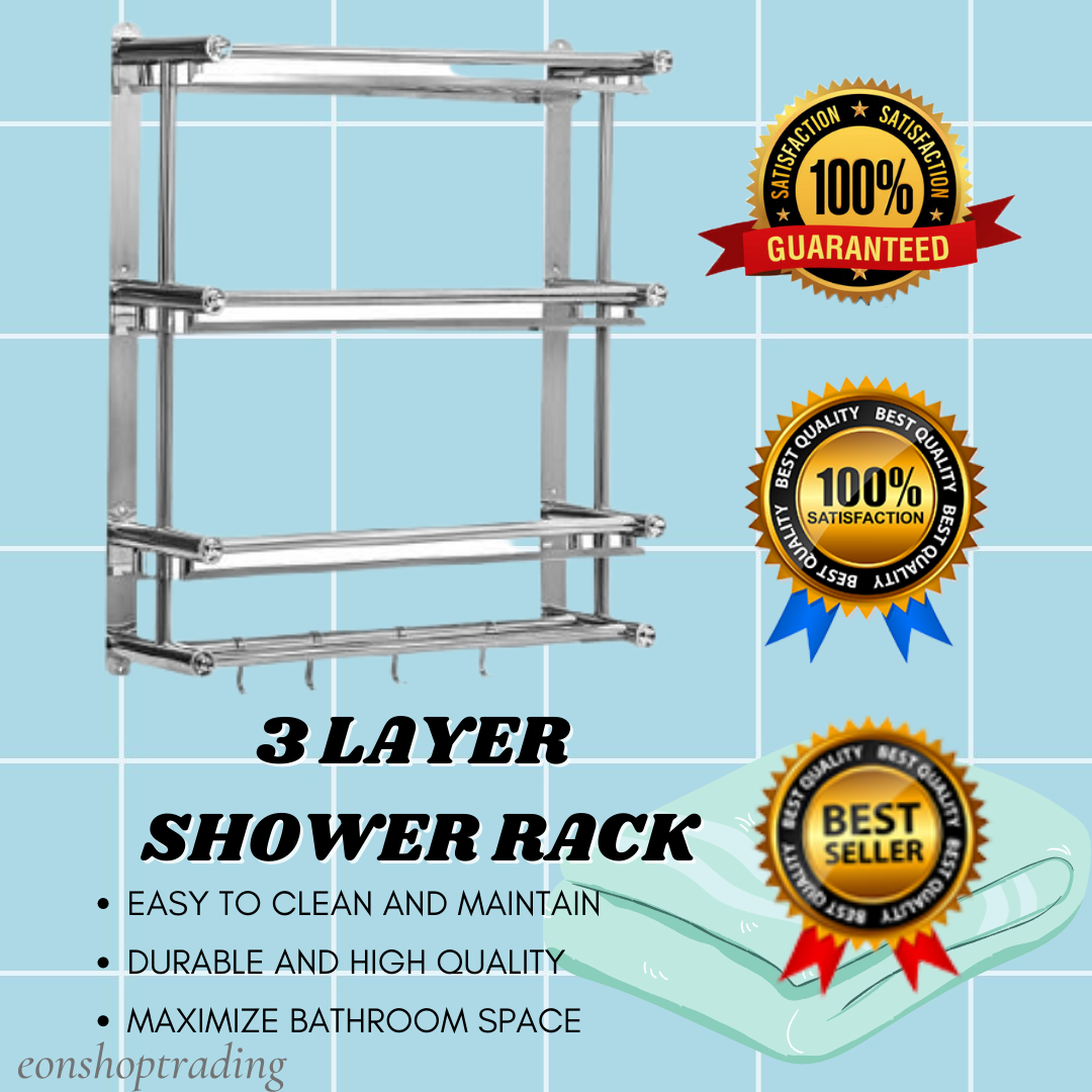 Best Seller 3 LAYER STAINLESS SHOWER AND BATHROOM ORGANIZER Shower