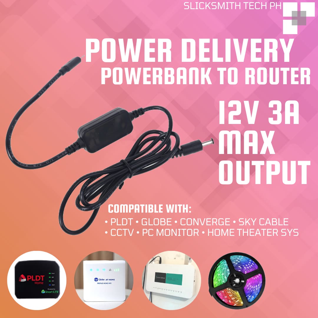 Powerbank to Modem Power Delivery Cable 12V 3A Output Lazada PH