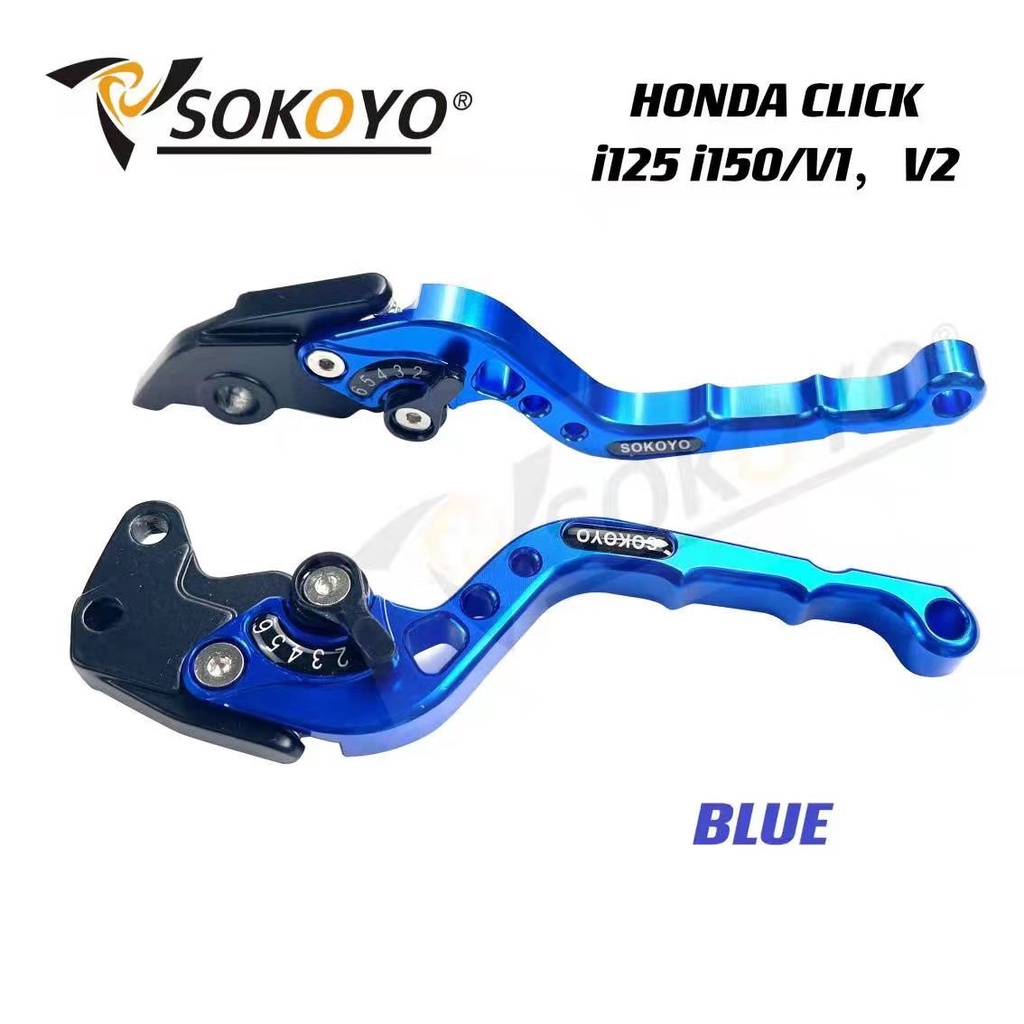 1Pair CNC Alloy Brake Lever for Honda Click v1 v2 125i 150i Adjustable Motorcycle Accessories