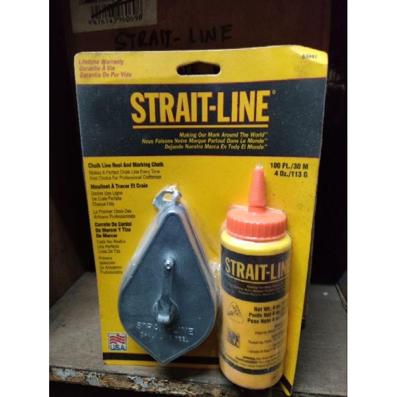 IRWIN 64497 4OZ STRAIT-LINE CHALK + 100' REEL - ORANGE 