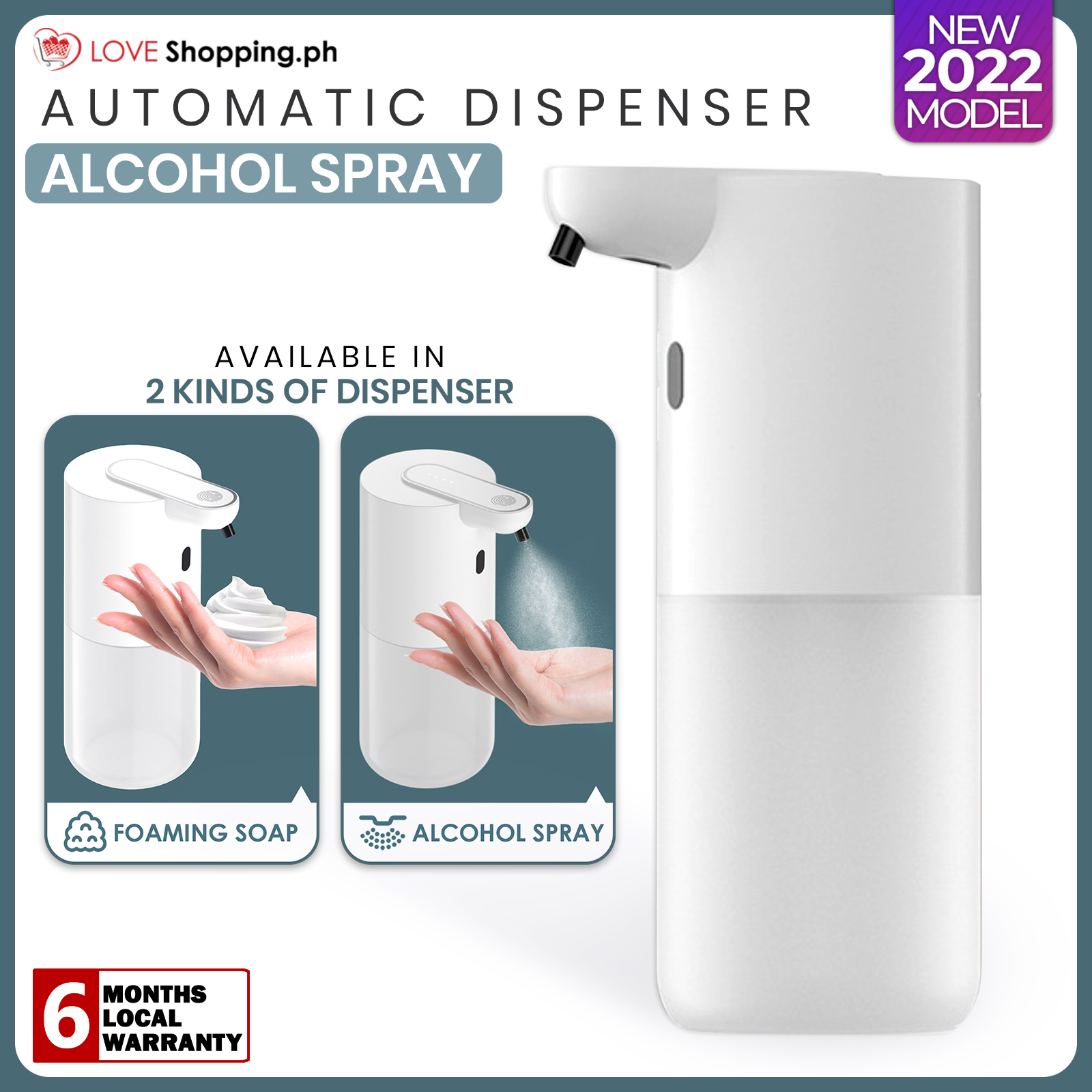 400ML Rechargeable Automatic Dispenser Foaming Hand Soap Alcohol Spray ...