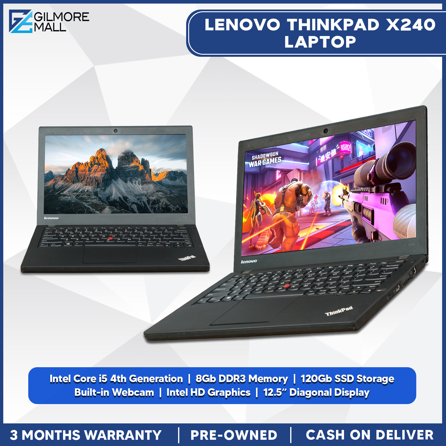 LENOVO THINKPAD X240 LAPTOP | Intel Core i5 4th Gen, 4GB/8GB DDR3, 120GB  SSD, Built-in webcam | We Also Have desktop computer set , computer desktop  , asus gaming laptop , gaming