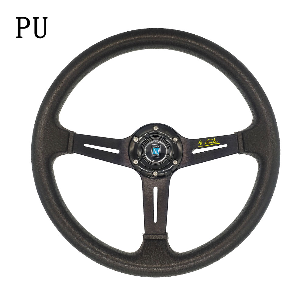 14inch Racing Car Steering Wheel High Quality Copy Wood Steering Wheel with Black Spoke Classic