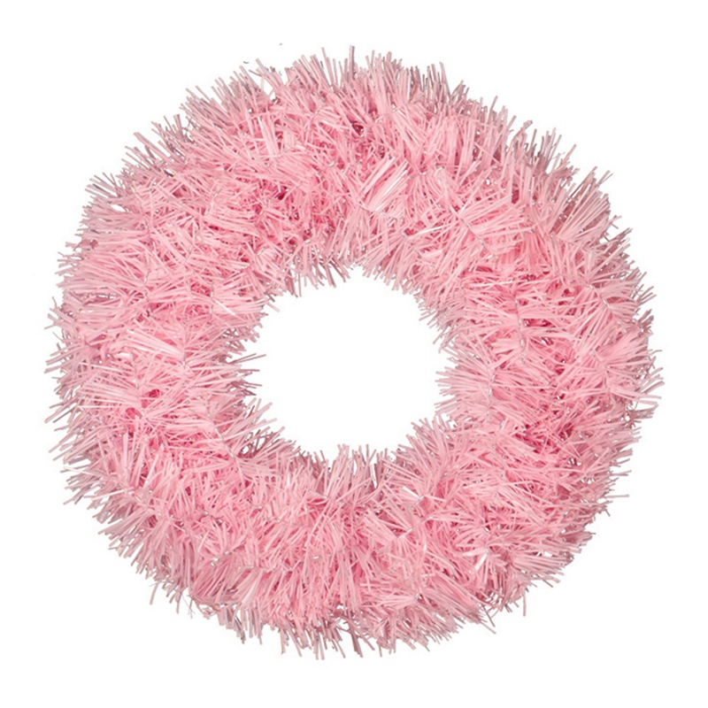 Pink Artificial Pine Wreath Garland for Front Door, Window, Wedding, Fireplace, Parties, Home, Christmas Decoration