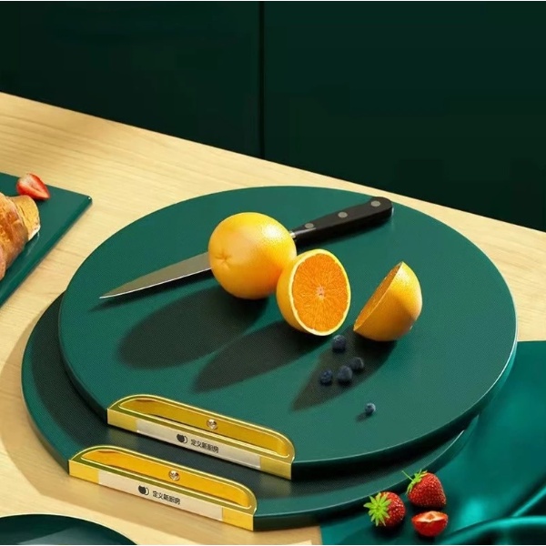 Rush Professional Plastic Cutting Board, Non-Slip Round HDPE Chopping Board  for Meat, Vegetable (Dark Green) S820 