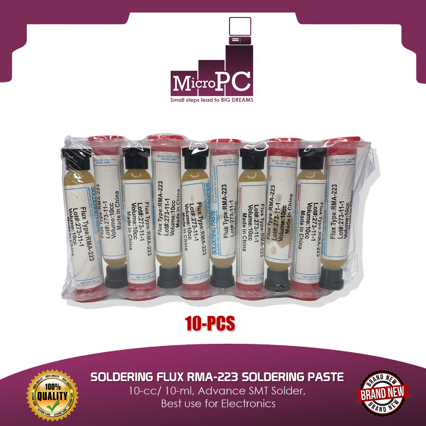 SOLDERING FLUX RMA223 SOLDERING PASTE, 10cc/ 10ml, Advance SMT Solder, Best use for