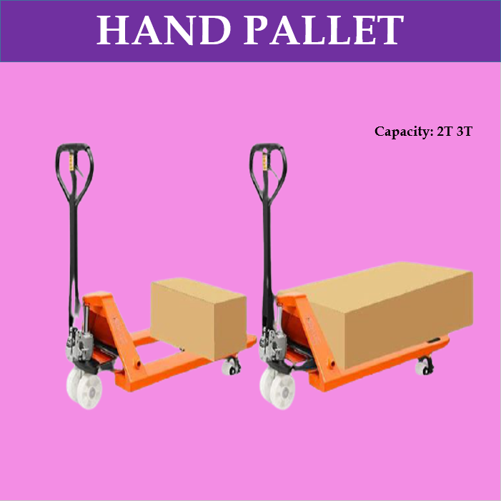 Lifting Equipment 2T 3T Hand Pallet Truck White Nylon Wheel Red Rubber