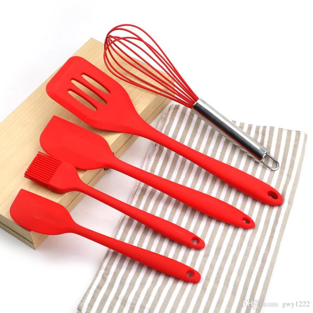 Mom's Hand Silicone Spatula Set Heat Resistant Spatula Kitchen Utensils