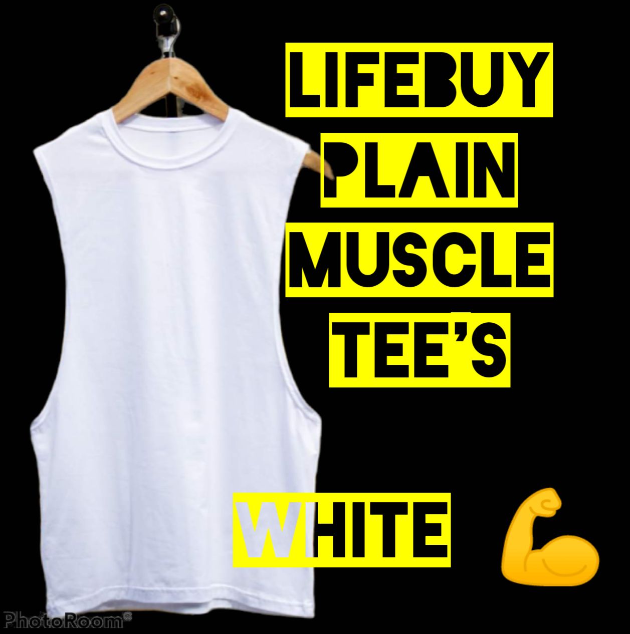 plain white muscle tee