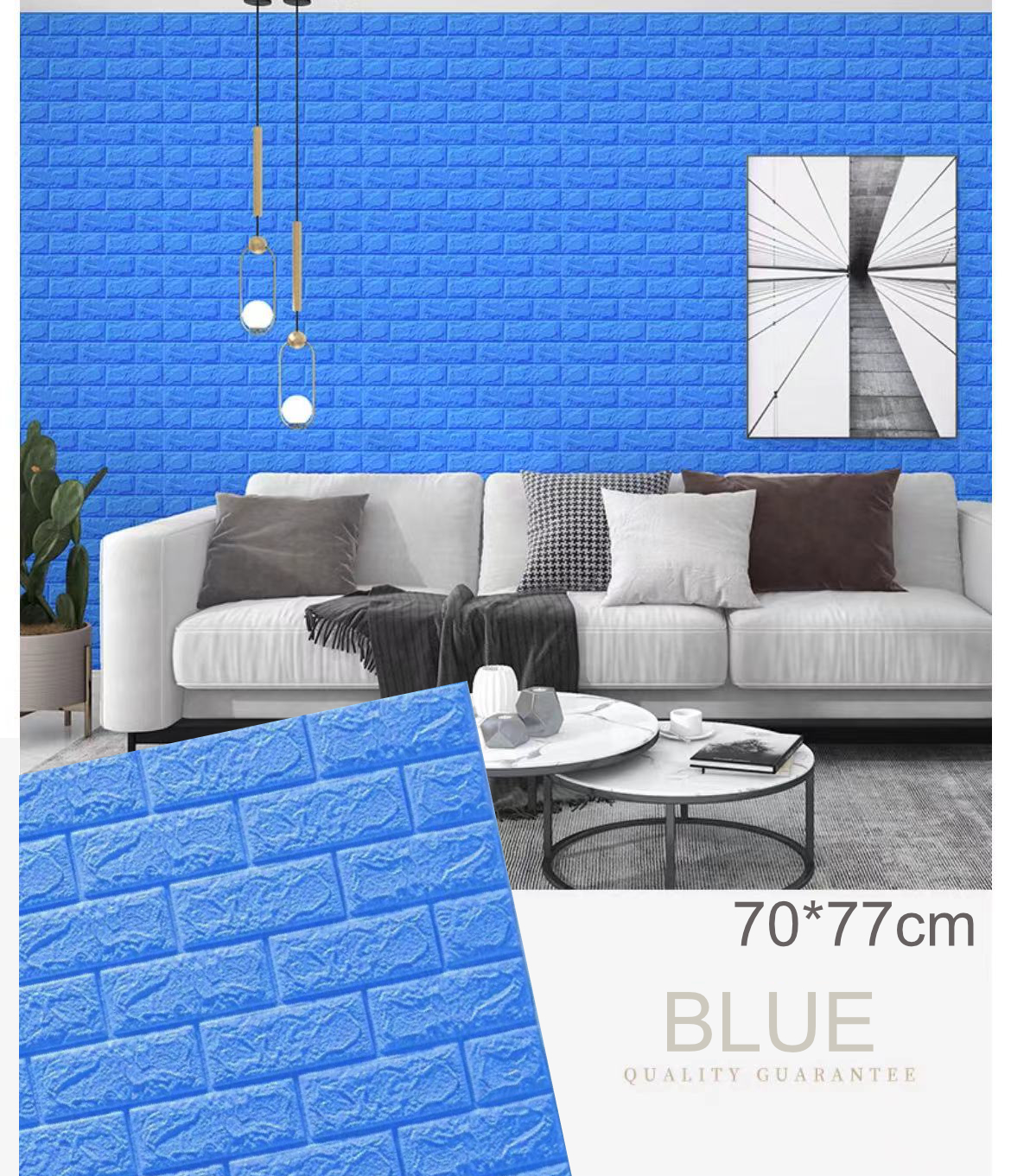 20PCS 3D Wallpaper Sticker Wall Decoration Foam Brick Waterproof Self