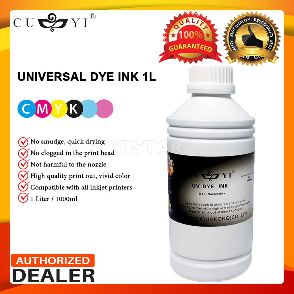 Cuyi Uv Dye Ink Black 1liter High Quality Universal Ink Compatible With Epson Canon Hp 2555