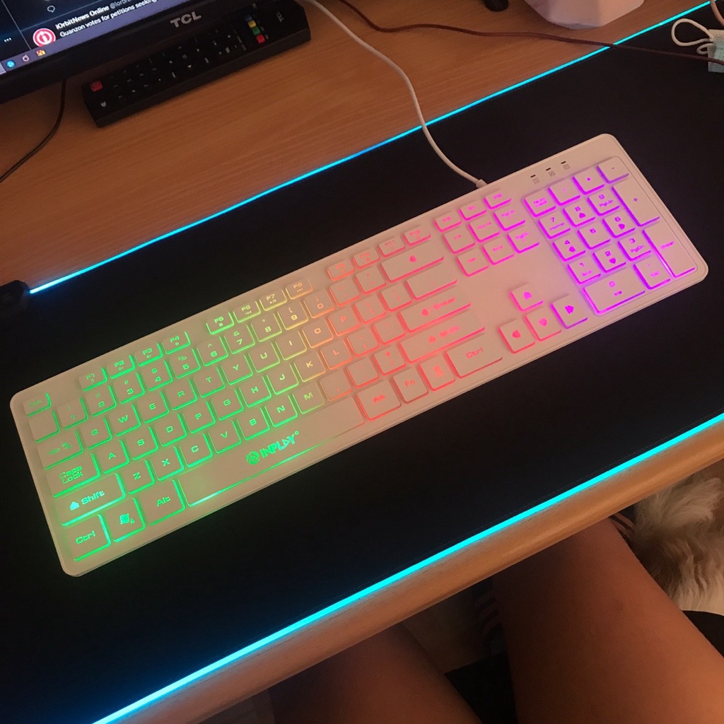 INPLAY KB066 Keyboard USB Smooth Touch keyboard 104 key Wired Silent