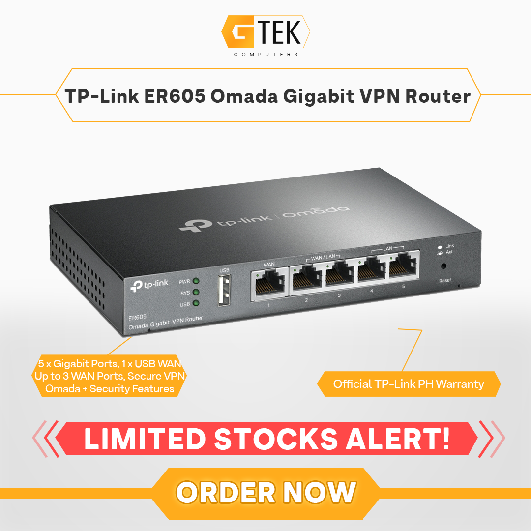 TP-Link ER605 V2 Omada Gigabit Multi-WAN VPN Router Lazada PH
