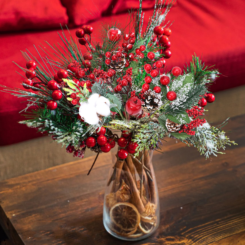 1/3pcs Giáng sinh Nhân Tạo Red Berry Pine Cone Chi Nhánh với Holly Mô Phỏng Hoa Quà Tặng Đóng Gói TỰ LÀM Đồ Trang Trí cho Đám Cưới Đảng Trang Trí Nội Thất