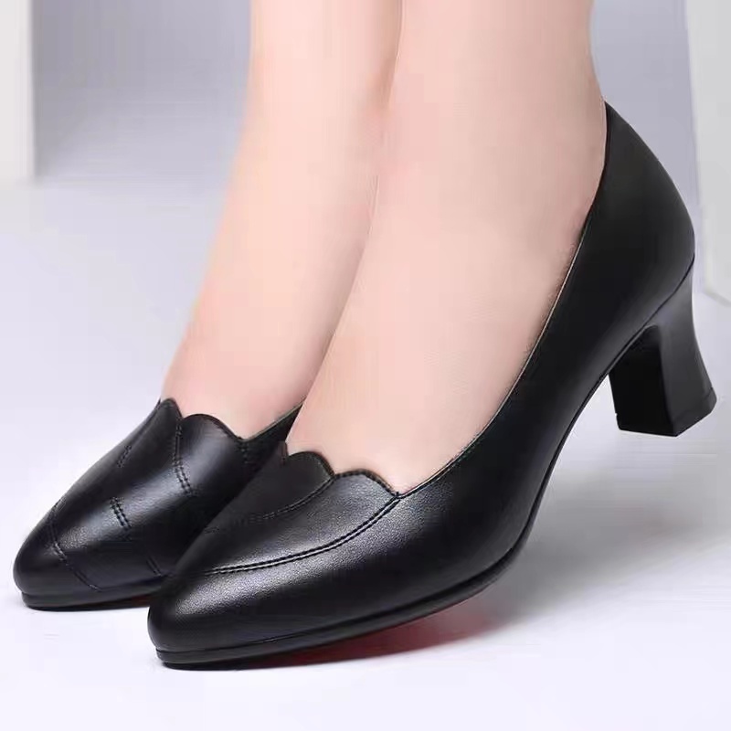 Casual Black High Heel Sandals for Girls-thanhphatduhoc.com.vn