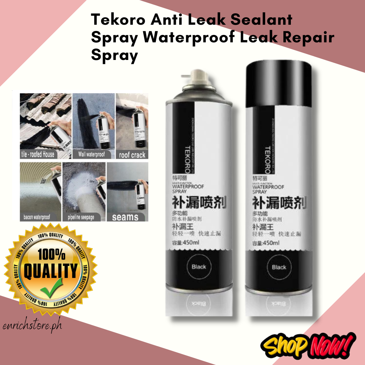 Tekoro Anti Leak Sealant Spray Waterproof Leak Repair Spray / sealant