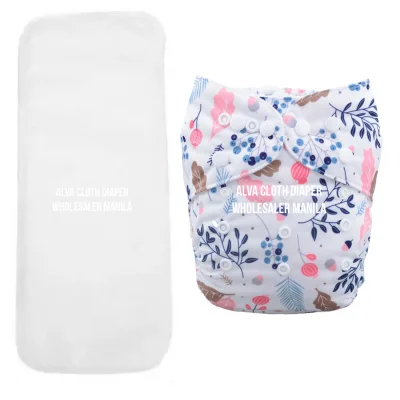 Alva Cloth Diapers with Microfiber Insert 3-Layer Floral