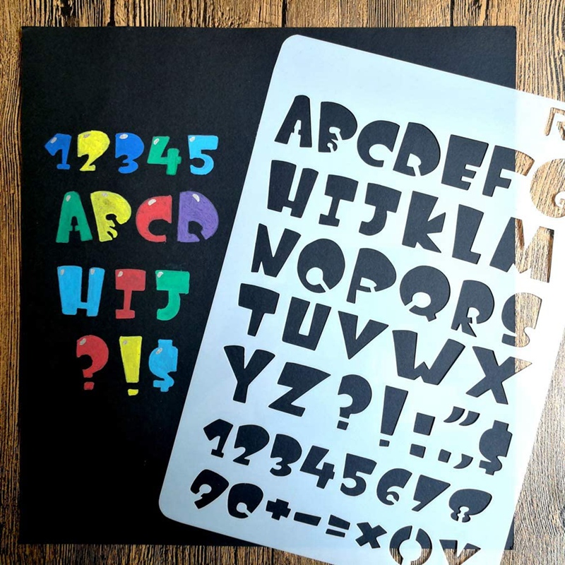[ในสต็อก] [COD]24 Sheets Letter Number Stencils 4X7 Inch Alphabet ...