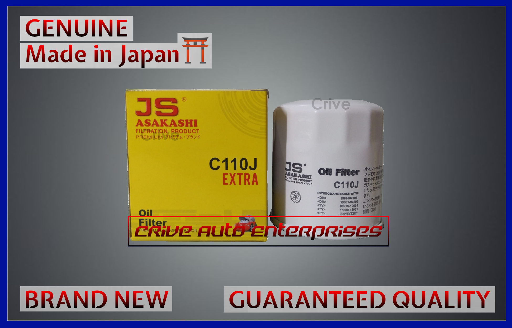 GENUINE JS Asakashi C110J Extra Oil Filter for Toyota (C110J / Vic C