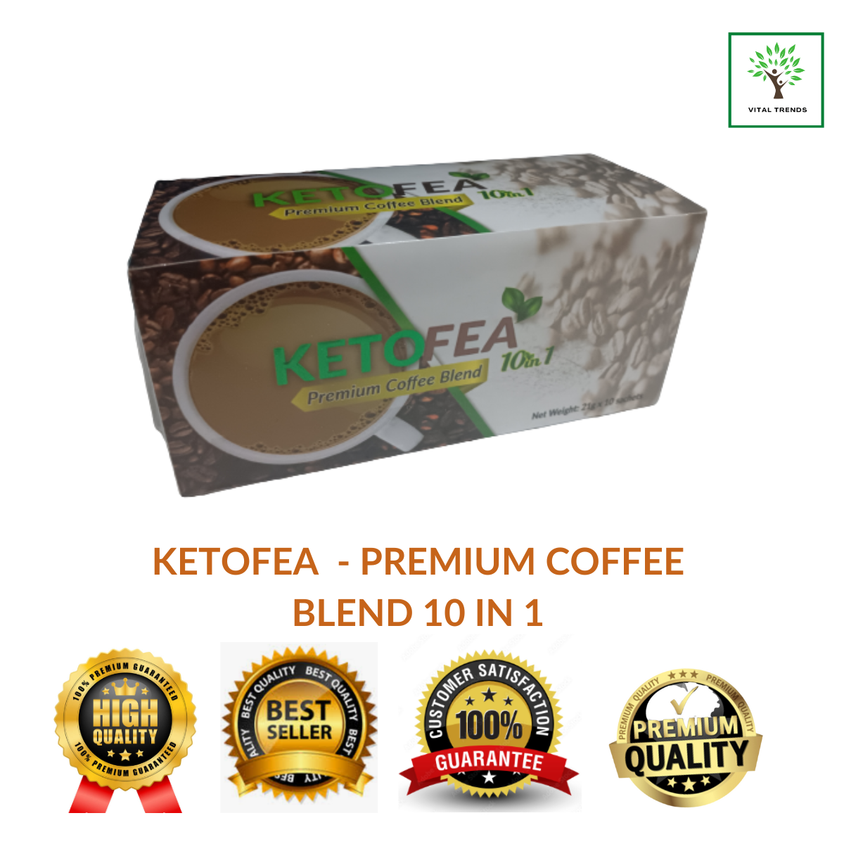KETOFEA PREMIUM BLEND COFFEE 10 IN 1 HEALTHY ORGANIC KETOGENIC DRINK COFFEE